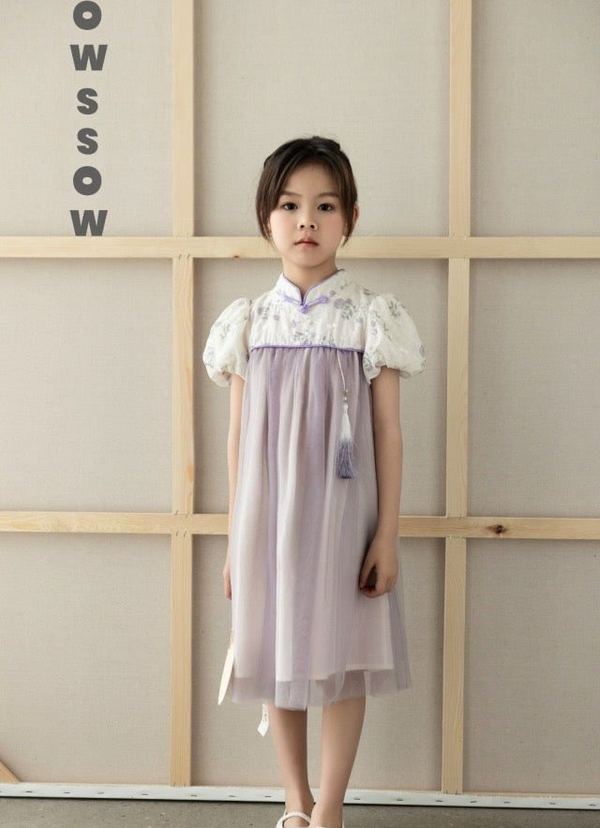 Lavender Tulle Cheongsam Dress