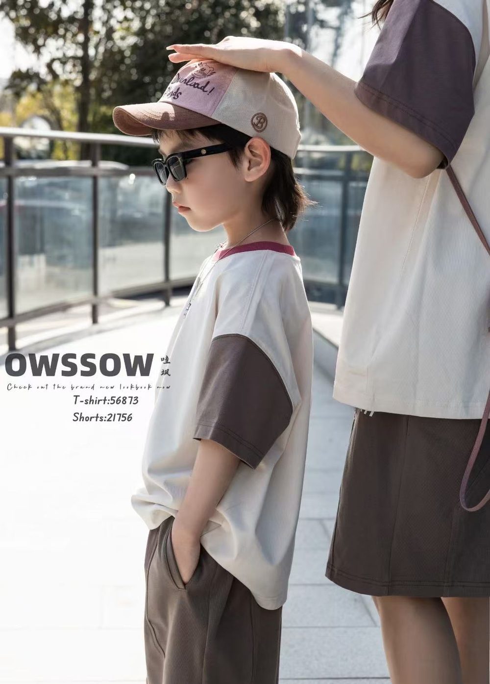 Cream Tee with Berry Sleeves, Cream and berry, kids, photo 9 of 10