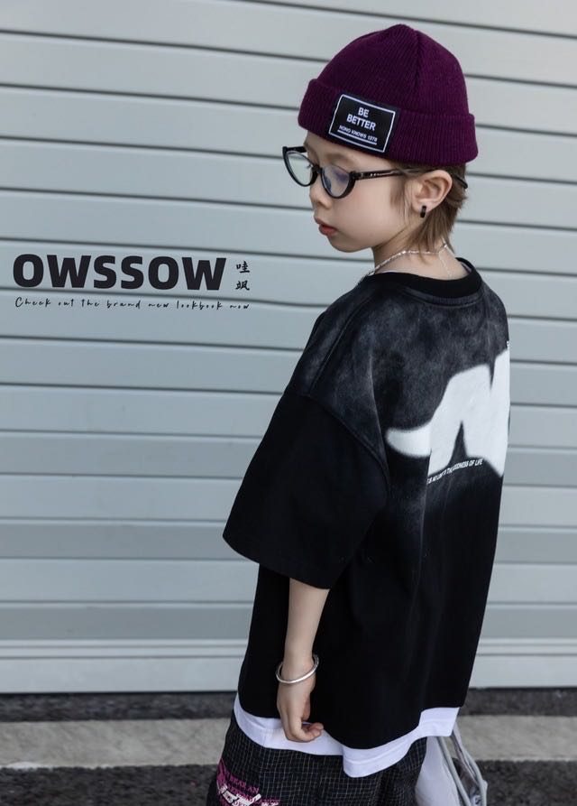 Black Washed Graphic Tee, Black, kids, photo 4 of 5