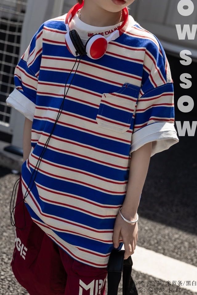 Stripe Pocket Tee, Blue stripe, kids, photo 3 of 5