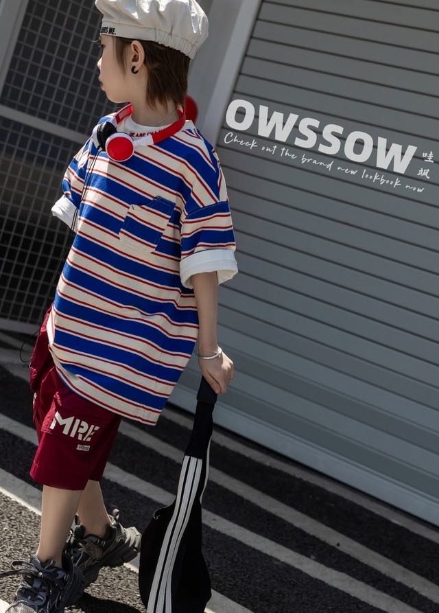Stripe Pocket Tee, Blue stripe, kids, photo 5 of 5