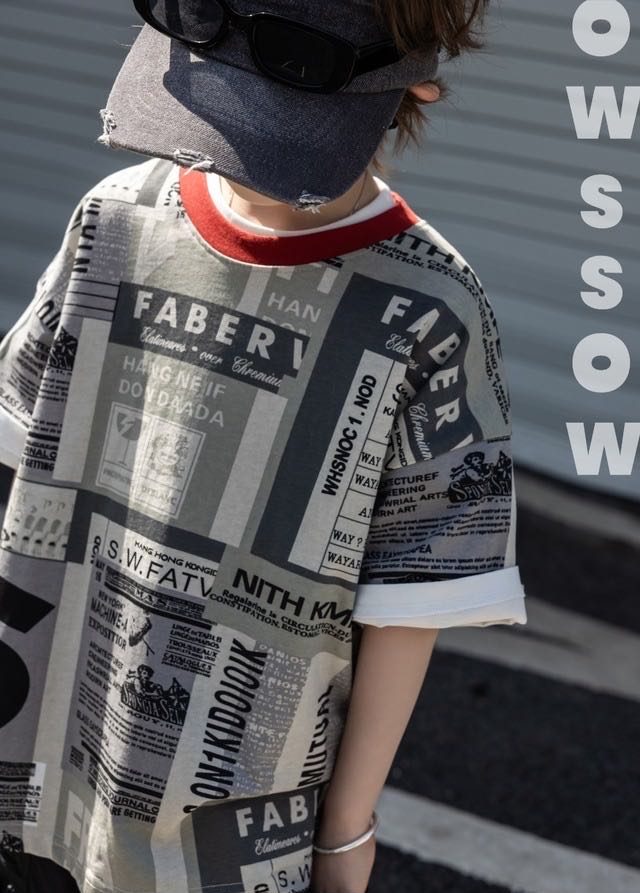 Newspaper Print Tee, Grey print, kids, photo 5 of 5