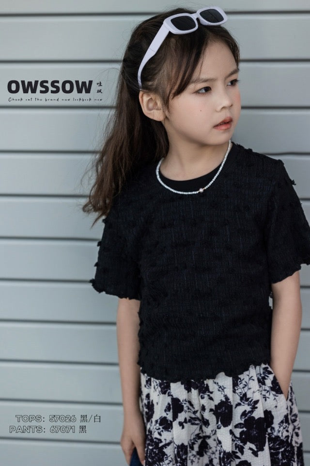 Floral Wide-Leg Culottes, Black and white, kids, photo 4 of 5