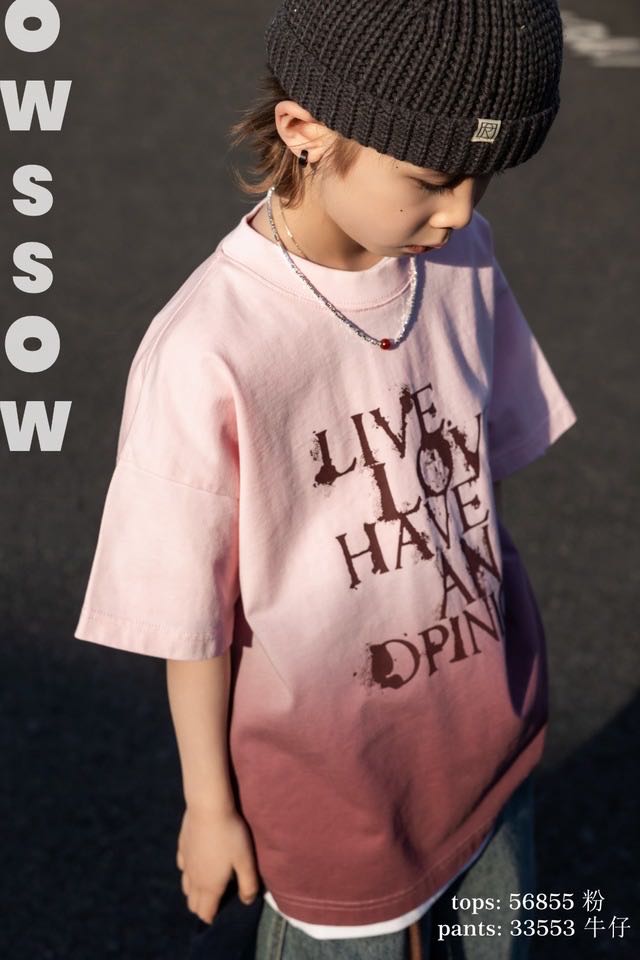 Pink Ombre Slogan Tee, Pink ombre, kids, photo 3 of 5