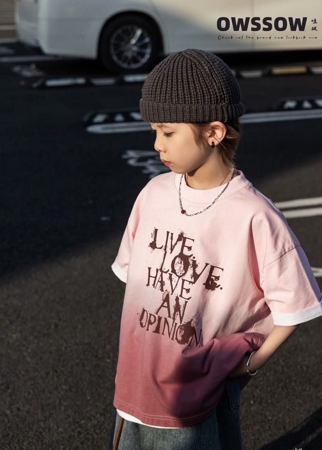 Pink Ombre Slogan Tee, Pink ombre, kids, photo 4 of 5