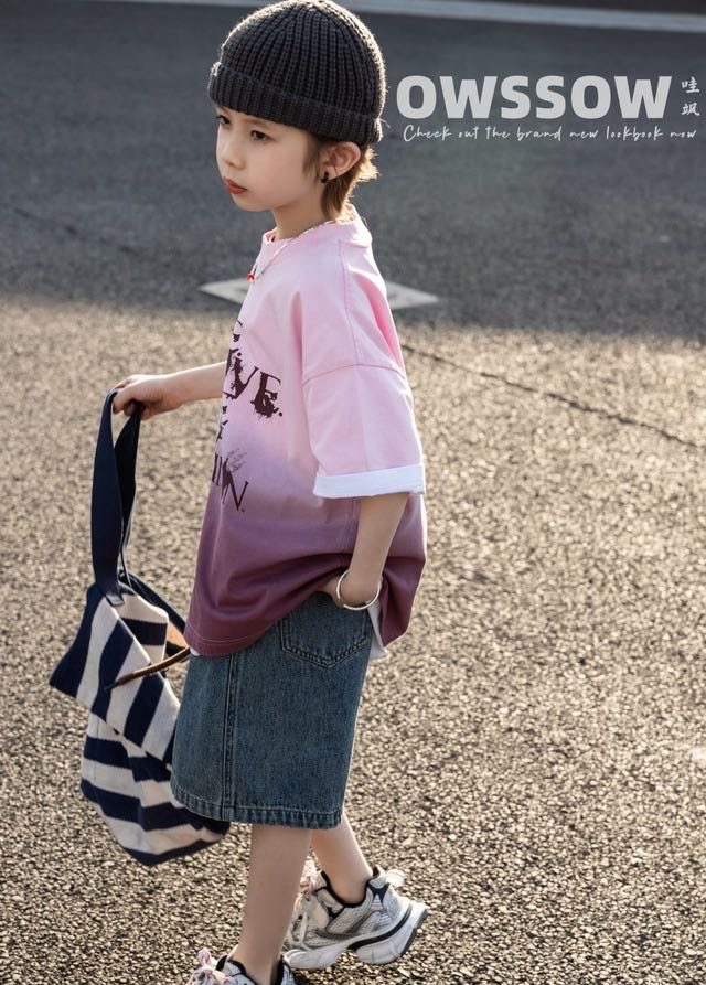 Pink Ombre Slogan Tee, Pink ombre, kids, photo 5 of 5