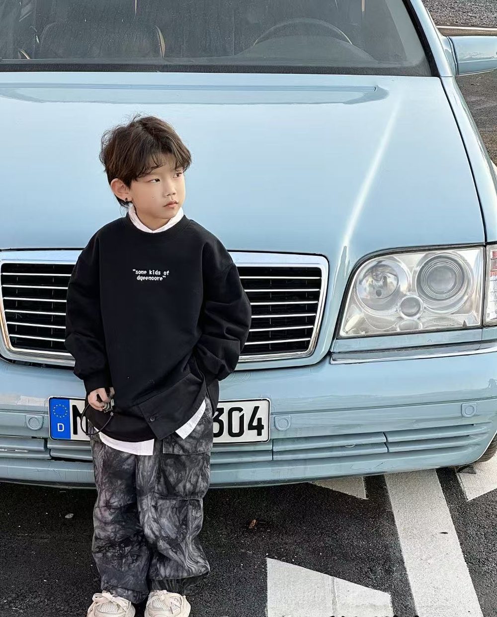 Layered-Hem Sweatshirt, White or Black, kids, photo 13 of 14