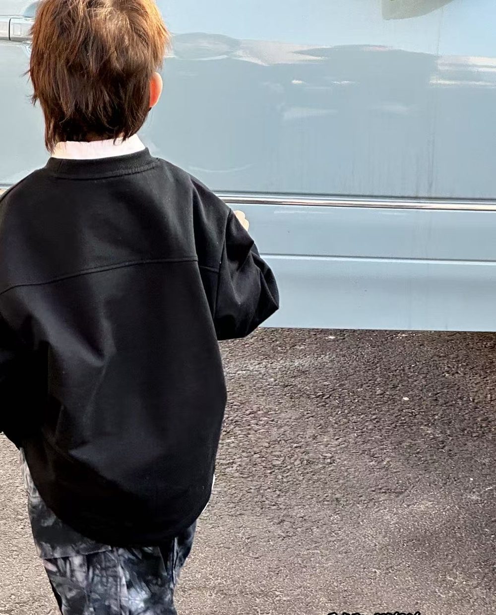 Layered-Hem Sweatshirt, White or Black, kids, photo 14 of 14