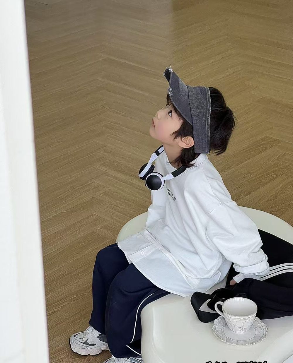 Layered-Hem Sweatshirt, White or Black, kids, photo 6 of 14