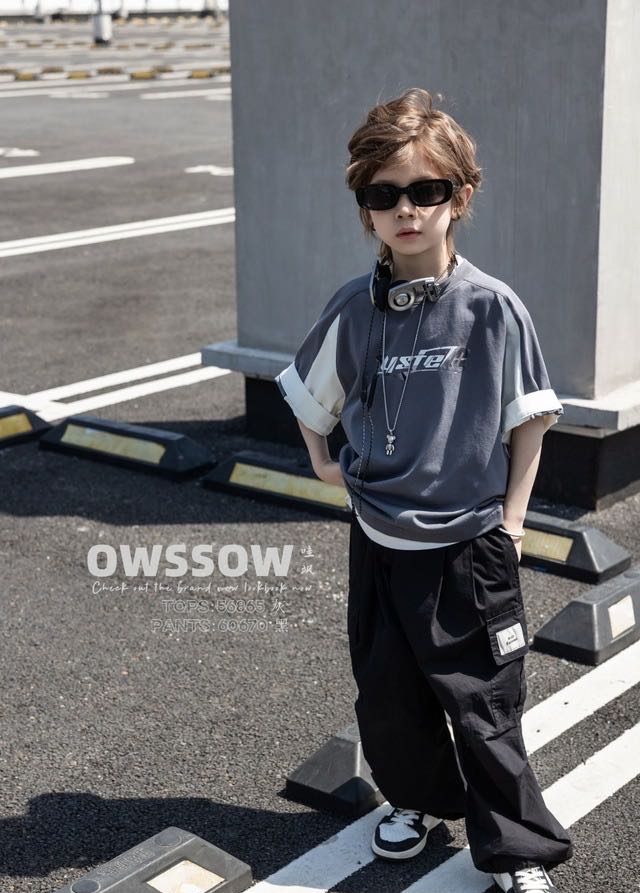 Black Parachute Cargo Pants, Black, kids, photo 7 of 10