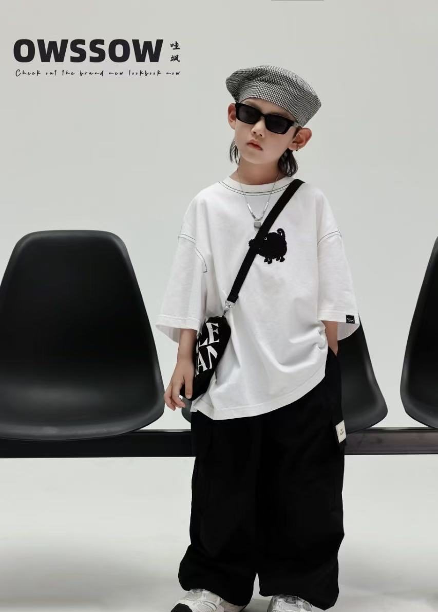 Black Parachute Cargo Pants, Black, kids, photo 10 of 10