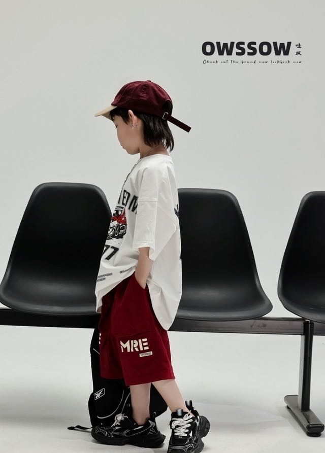 Burgundy Cargo Shorts, Burgundy, kids, photo 6 of 9