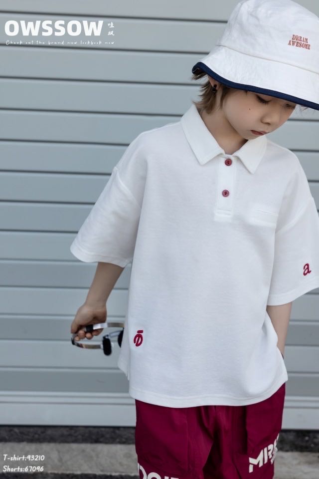 White Polo Shirt with Back Print