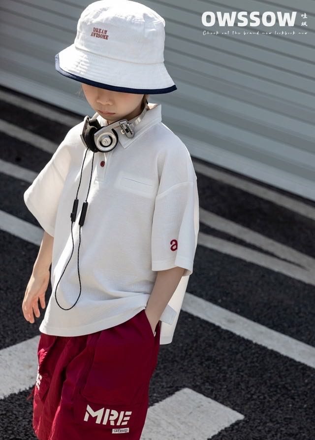 White Polo Shirt with Back Print, White, kids, photo 3 of 5