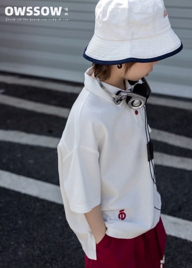 White Polo Shirt with Back Print, White, kids, photo 4 of 5