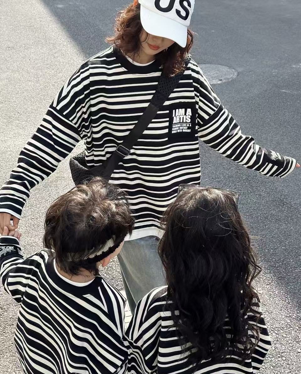 Black and White Stripe Sweatshirt, Black and white, kids, photo 8 of 10