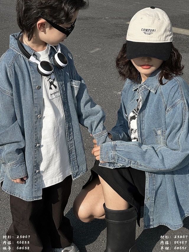 Washed Denim Shirt Jacket, Blue, kids, photo 4 of 5